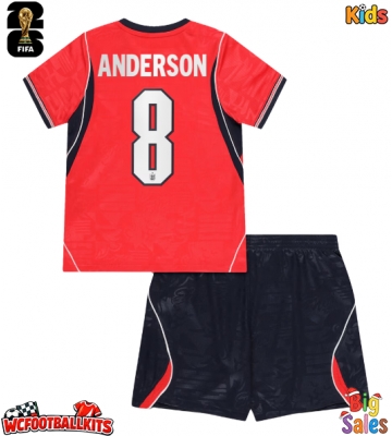 England Elliot Anderson #8 Replica Away Stadium Kit for Kids World Cup 2026 Short Sleeve (+ pants)